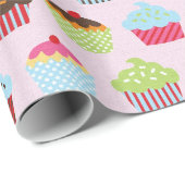 Schattige Cupcakes Cadeaupapier (Rol Hoek)
