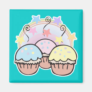 schattige cupcakes en sterren magneet