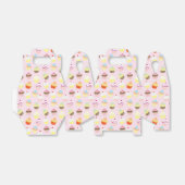 Schattige Cupcakes Patroon Pastel Roze Bedankdoosjes (Uitgevouwen)