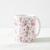 Schattige  Cupid Angels Red Floral Toile Koffiemok (Voorkant rechts)
