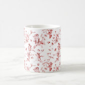 Schattige  Cupid Angels Red Floral Toile Koffiemok (Center)