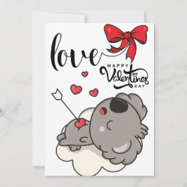 Schattige Cupid Koala Valentijnsdag Design Kaart
