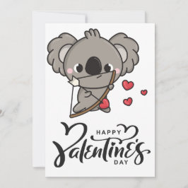Schattige Cupid Koala Valentijnsdag Design Kaart