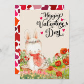 Schattige Cupid Rabbit Valentijnsdag ontwerp Kaart (Voorkant / Achterkant)