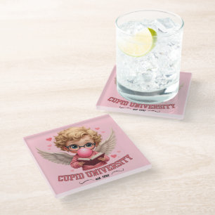 Schattige Cupid Universiteit Bubblegum Engel Esthe Glazen Onderzetter