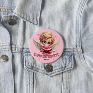 Schattige Cupid Universiteit Bubblegum Engel Esthe Ronde Button 7,6 Cm