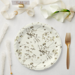 Schattige Cupido Angel Gold Beige Bloementoilet Papieren Bordje