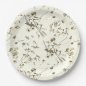 Schattige  Cupido Angel Gold Beige Bloementoilet Papieren Bordje (Voorkant)