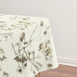 Schattige Cupido Angel Gold Beige Bloementoilet Tafelkleed