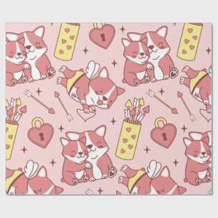 Schattige Cupido Corgis inpakpapier