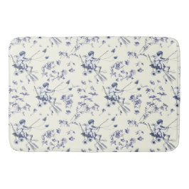 Schattige Cupido Engel Blauw Bloemen Toile Badmat
