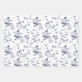 Schattige  Cupido Engel Blauw Bloemen Toile Inpakpapier Vel (Voorkant)