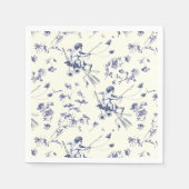 Schattige  Cupido Engel Blauw Bloemen Toile Servet (Voorkant)