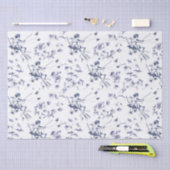 Schattige  Cupido Engel Blauw Bloemen Toile Tissuepapier (Craft)