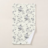 Schattige  Cupido Engel Zwart Wit Bloemen Toile Bad Handdoek (Handdoek)