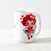Schattige Cupido Met Boog En Pijl Koffiemok (Voorkant rechts)
