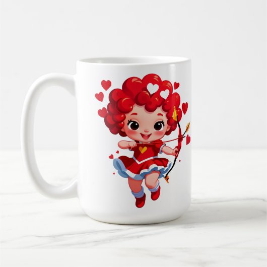 Schattige Cupido Met Boog En Pijl Koffiemok (Links)