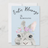 Schattige Curious Grey Rabbit Pink Floral Crown Ea (Voorkant)