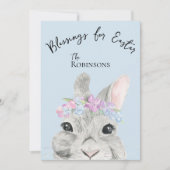 Schattige Curious Grey Rabbit Pink Floral Crown Ea (Voorkant)