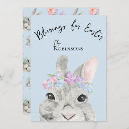 Schattige Curious Grey Rabbit Pink Floral Crown Ea