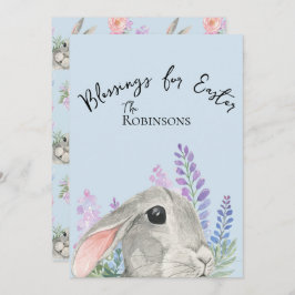 Schattige Curious Rabbit Pink Lila Flowers Blue