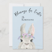 Schattige Curious Rabbit Roze Lila Bloemenkroon Pa (Voorkant)