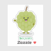Schattige custardappel cherimoya cartoon sticker (Vel)