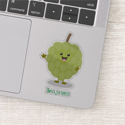 Schattige custardappel cherimoya cartoon sticker (Detail)