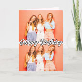 Schattige Custom 2-foto's Sjabloon Happy Birthday (Voorkant)