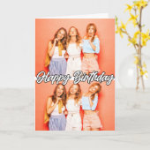 Schattige Custom 2-foto's Sjabloon Happy Birthday (Gele Bloem)