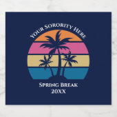 Schattige Custom Beach Party Palmbomen Blauw Bier Etiket (Enkel label)