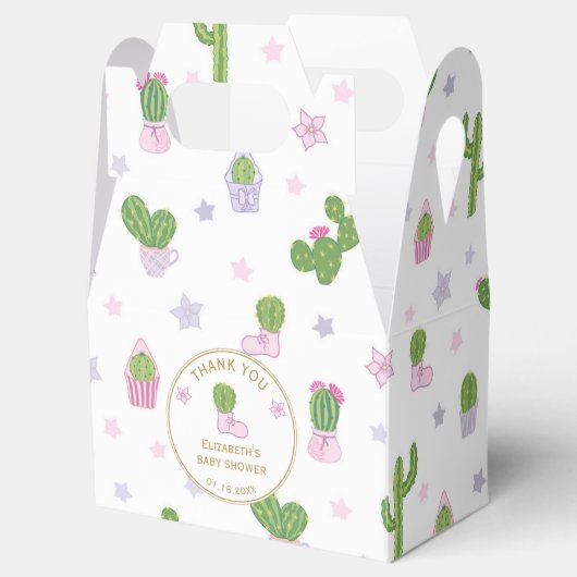 Schattige Custom Cactus Baby shower Bedankdoosjes (Geopend)
