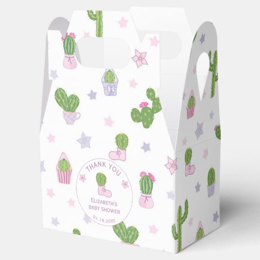 Schattige Custom Cactus Baby shower Bedankdoosjes (Geopend)