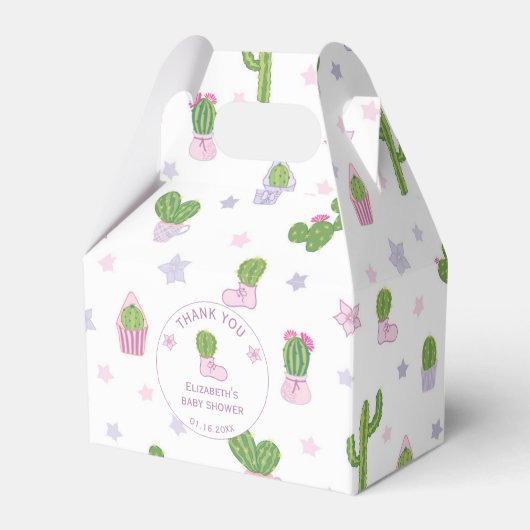 Schattige Custom Cactus Baby shower Bedankdoosjes (Voorkant Zijde)