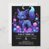 Schattige Custom Fox digitale verjaardag Kaart (Voorkant)