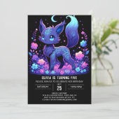 Schattige Custom Fox digitale verjaardag Kaart (Staand voorkant)