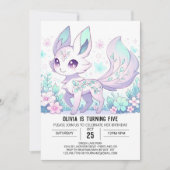 Schattige Custom Fox digitale verjaardag Kaart (Voorkant)