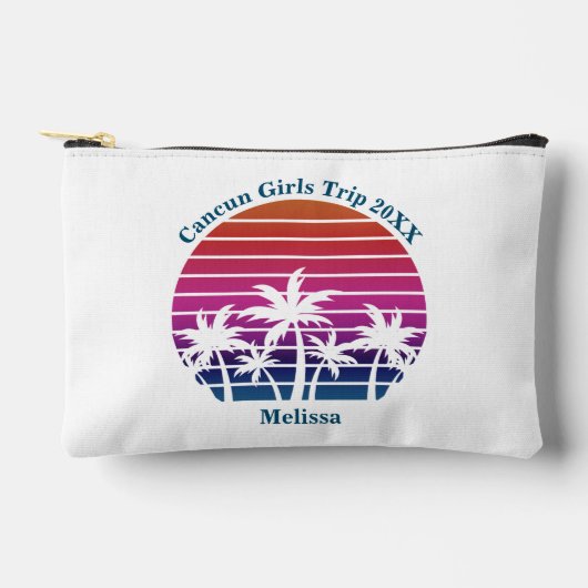 Schattige Custom Meisjes Strandtrip Roze Palmboom  Etui (Voorkant)