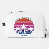 Schattige Custom Meisjes Strandtrip Roze Palmboom  Toilettasje (Voorkant)