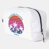 Schattige Custom Meisjes Strandtrip Roze Palmboom  Toilettasje (Rechterhoek)