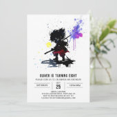 Schattige Custom Ninja Boy Digitale Verjaardag Kaart (Staand voorkant)