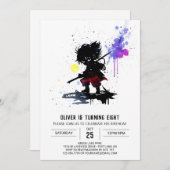 Schattige Custom Ninja Boy Digitale Verjaardag Kaart (Voorkant / Achterkant)