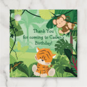 Schattige Custom Oerwoud Kids Verjaardagsfeestje G Bedankjes Labels (Voorkant)