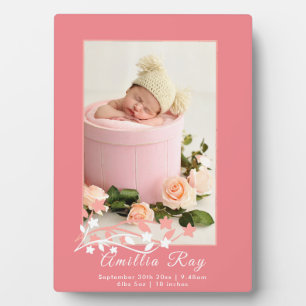 Schattige Custom Pasgeboren Baby Meisje Geboorte S Fotoplaat