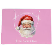 Schattige Custom Pink van Santa Claus Kinder Kerst Groot Cadeauzakje (Voorkant)