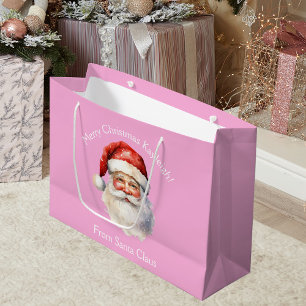 Schattige Custom Pink van Santa Claus Kinder Kerst Groot Cadeauzakje