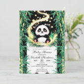 Schattige Custom Woodland Panda Baby shower Kaart (Staand voorkant)