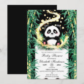 Schattige Custom Woodland Panda Baby shower Kaart (Voorkant / Achterkant)