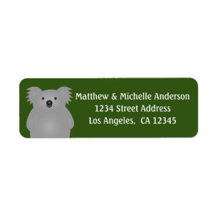 Schattige Cute Australia Koala Beer Forest Green Etiket