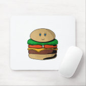 Schattige Cute Burger Hamburger Kawaii Muismat (Met muis)